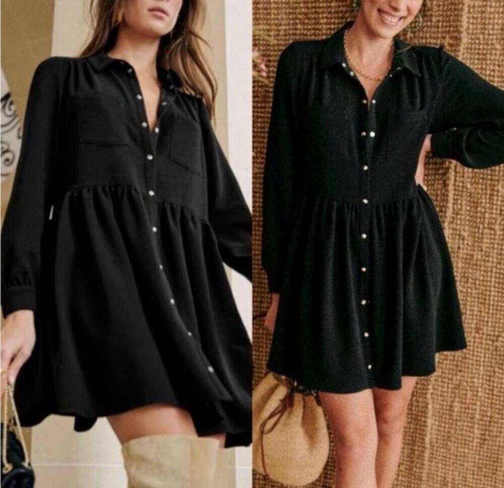 Sezane Leana Dress Black Size 36/US 4